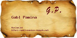 Gabl Pamina névjegykártya